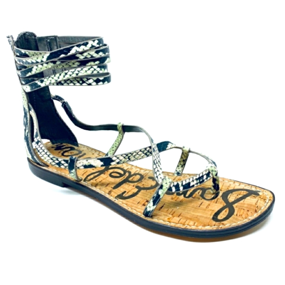 Sam Edelman Glenda Snakeskin Strappy Gladiators Sandals Size 7